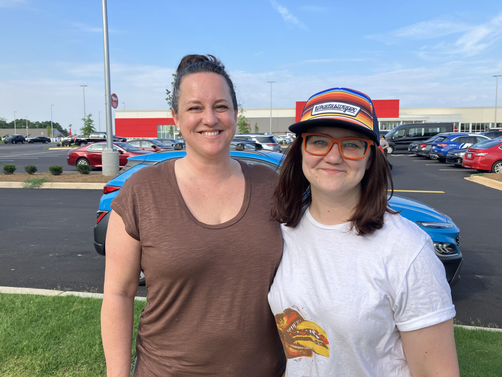Dani Phillips and Katie Olivera get free Whataburger